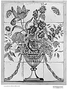 Panel of tiles (12) by Unknown Artist