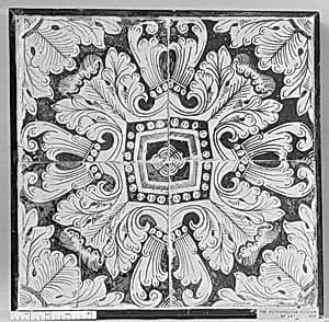Panel of tiles (4) by Unknown Artist