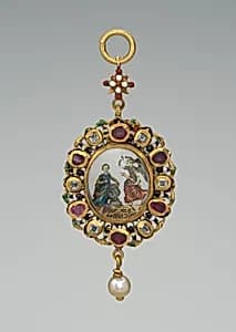 Pendant reliquary with depiction of the Annunciation by Unknown Artist