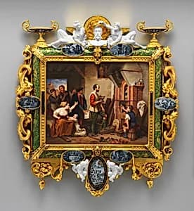Plaque depicting Bernard Palissy by Nicolas-Marie Moriot|Charles Alexandre Debacq|Jacob Meyer-Heine|Alexandre Laemlein|Jean-Baptiste-Jules Klagmann|Sèvres Manufactory|Armand Feuchère