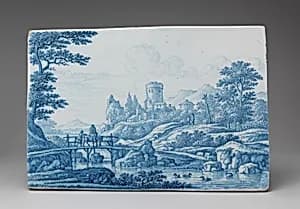 Plaque with an Italinate landscape