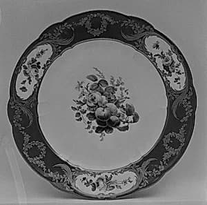 Plate (part of a service) by Sèvres Manufactory|Edme François Bouillat père|Geneviève-Louise Bouillat|Michel-Barnabé Chauvaux
