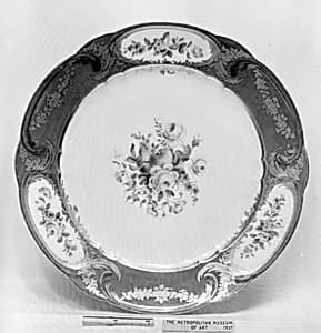Plate (part of a service) by Sèvres Manufactory|François-Marie Barrat|Michel-Barnabé Chauvaux|Henry-Martin Prévost