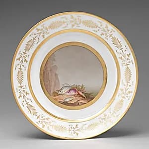 Plate with marine subject by Dihl et Guérhard
