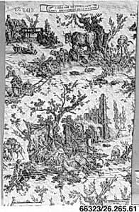 "Pleasures of the Farm" by Oberkampf Manufactory|Jean-Baptiste Huet I
