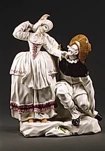 Pulcinella and Companion by Real Fabrica de Buen Retiro