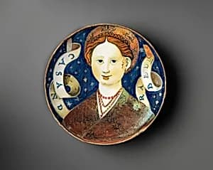 Shallow bowl with Beautiful Cassandra by Vincenzo Andreoli