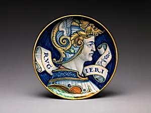 Shallow bowl with Ruggiero by Unknown Artist