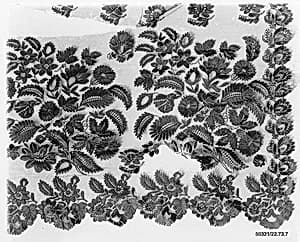 Silk bobbin lace scarf end by Unknown Artist