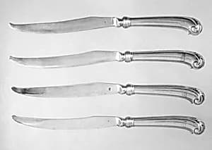 Six knives by Paul de Lamerie