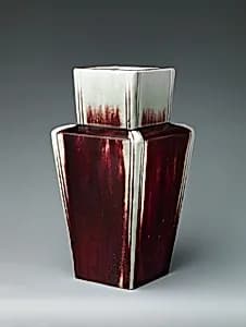 Square vase by Ernest Chaplet