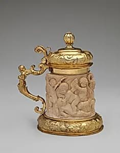 Tankard with cover by Elkington & Co.