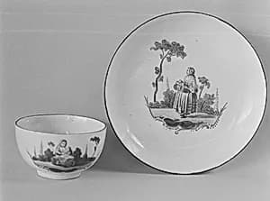 Teabowl and saucer by Weesp