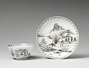 Teabowl and saucer by Unknown Artist
