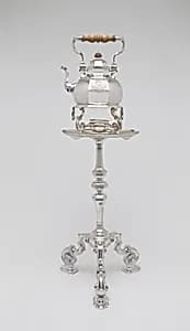 Teakettle, lamp, and table by Simon Pantin I