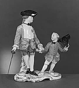 The Fencing Lesson by Höchst Manufactory|Johann Friedrich Lück