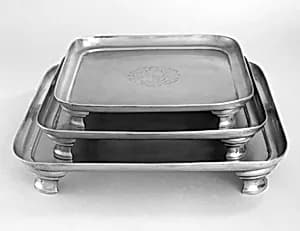 Three salvers by Thomas Folkingham