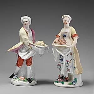 Two cooks by Bow Porcelain Factory