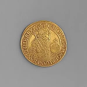 Unite coin of Charles I by Nicholas Briot