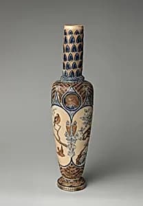 Vase with birds and portrait by R. W. Martin and Brothers