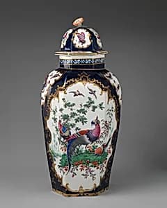 Vase with cover by Worcester factory