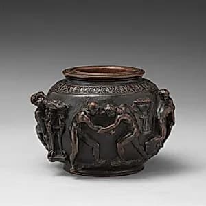 Vase with scenes of wrestling by Unknown Artist