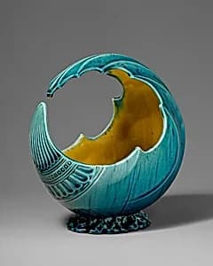 Wave bowl by Linthorpe Pottery Works|Christopher Dresser