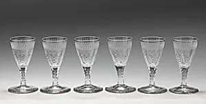 Wine or cordial glasses (set of six) by Unknown Artist