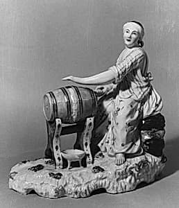 Woman making butter by Höchst Manufactory
