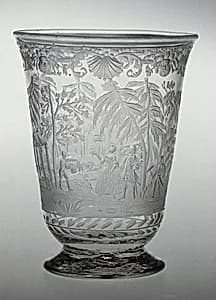 Woodland scene of bird-snaring by Unknown Artist