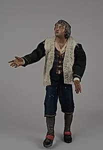 Young man in fur jacket by Unknown Artist