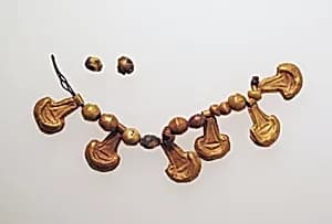 Bead pendant, with lotus flowers by Unknown Artist