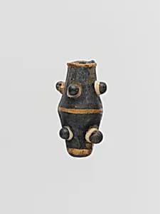 Bi-conical glass bead by Unknown Artist