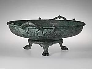 Bronze footbath with its stand by Unknown Artist
