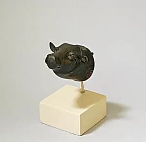 Bronze head of a calf by Unknown Artist