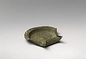 Bronze saucer-shaped lamp by Unknown Artist