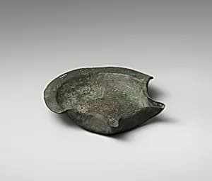 Bronze saucer-shaped lamp by Unknown Artist