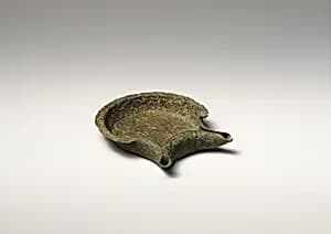 Bronze saucer-shaped lamp by Unknown Artist