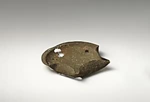 Bronze saucer-shaped lamp by Unknown Artist