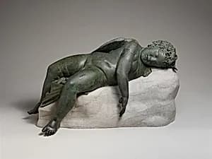 Bronze statue of Eros sleeping by Unknown Artist