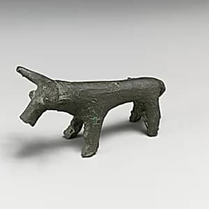 Bronze statuette of a bull by Unknown Artist