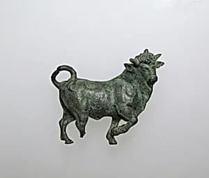 Bronze statuette of a bull by Unknown Artist