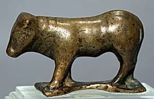 Bronze statuette of a bull by Unknown Artist