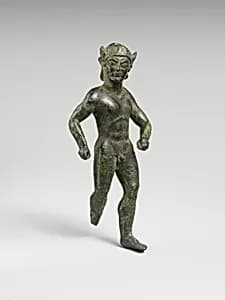 Bronze statuette of a striding warrior by Unknown Artist