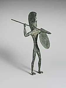 Bronze statuette of a warrior by Unknown Artist