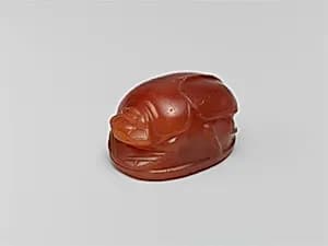 Carnelian engraved scarab by Unknown Artist