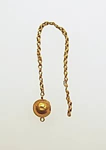 Chain earring with disk fastener by Unknown Artist