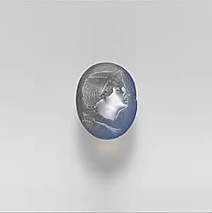 Chalcedony oval gem by Unknown Artist