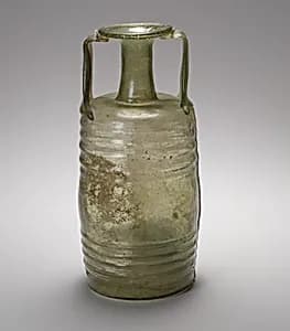 Cylindrical glass bottle by Frontinus