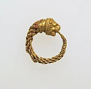 Earring with head of lion by Unknown Artist